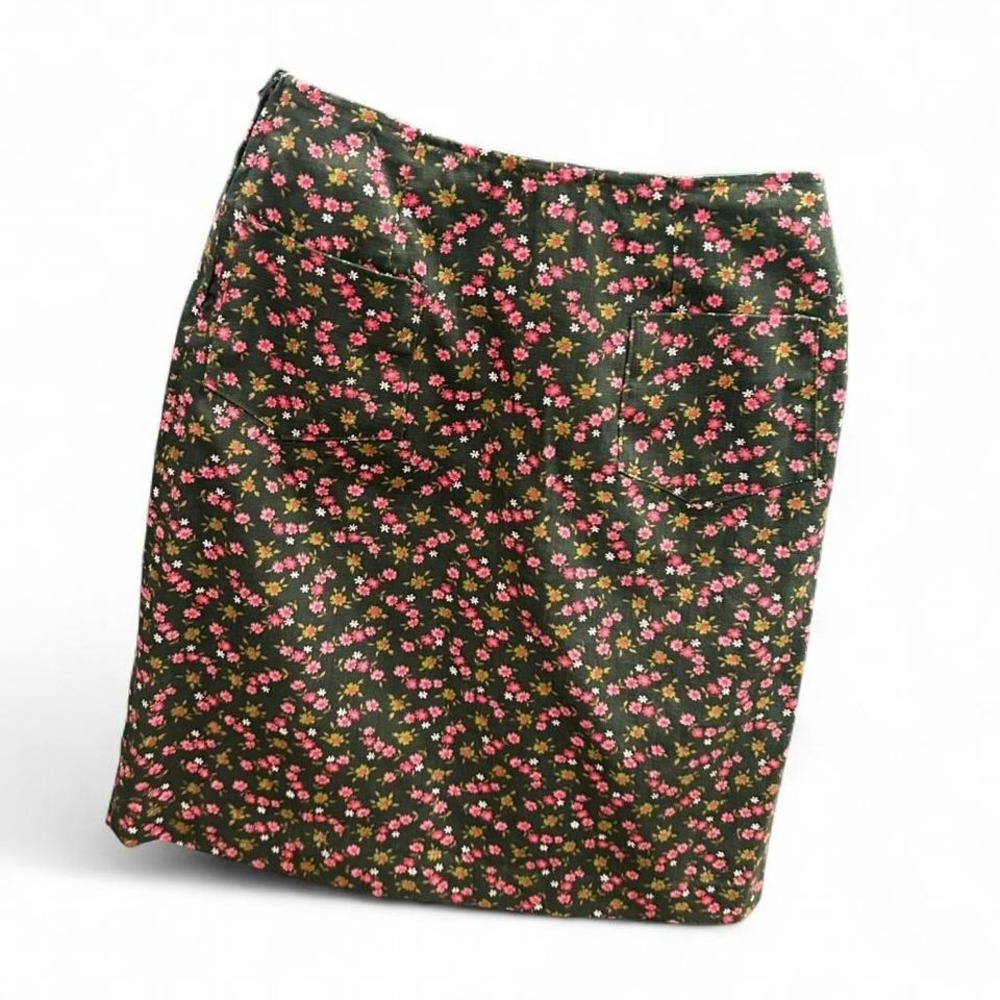 Vintage 70s floral skirt‎ runs like small (s1) 13" flat